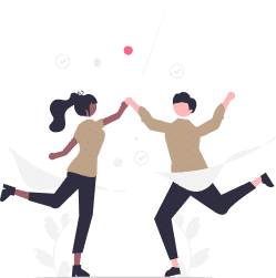 A couple dancing and jumping